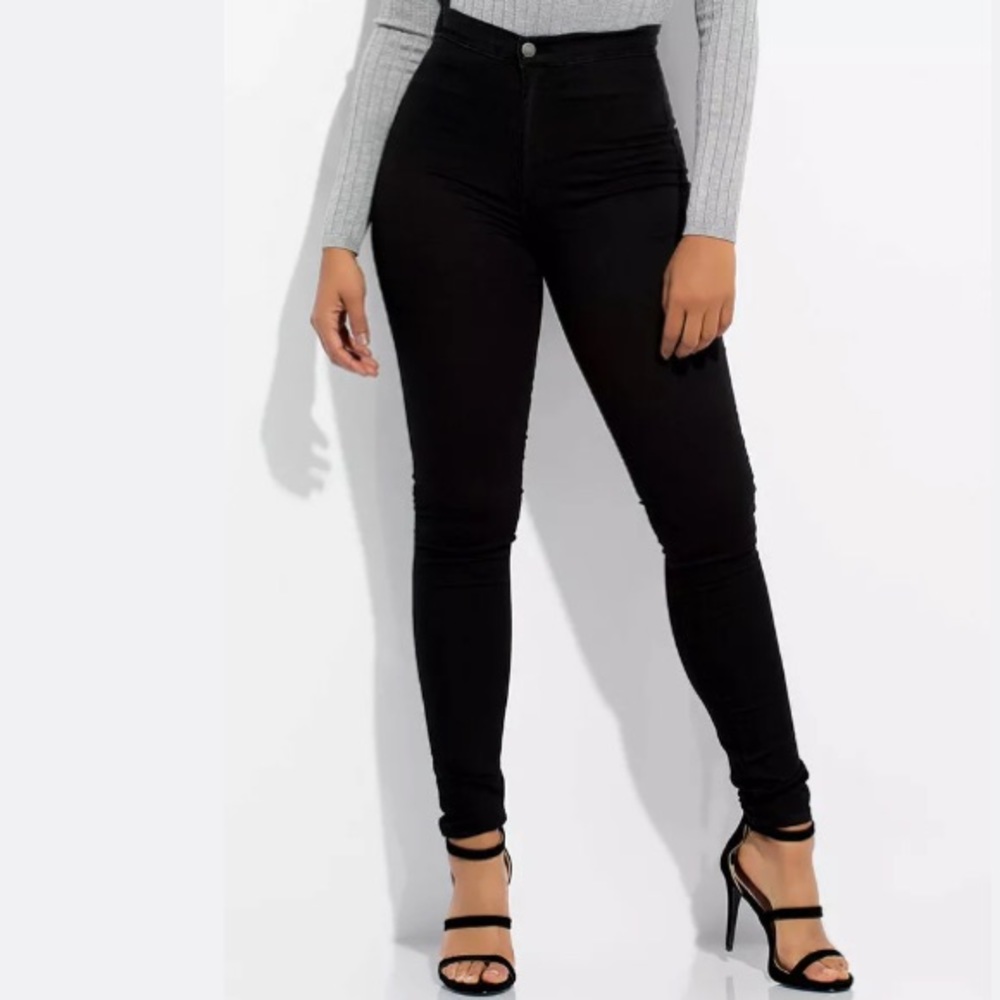 Black Go Jane "Feel The High-Waisted Skinny Jeans"